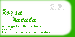 rozsa matula business card