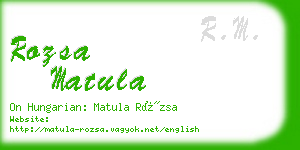 rozsa matula business card